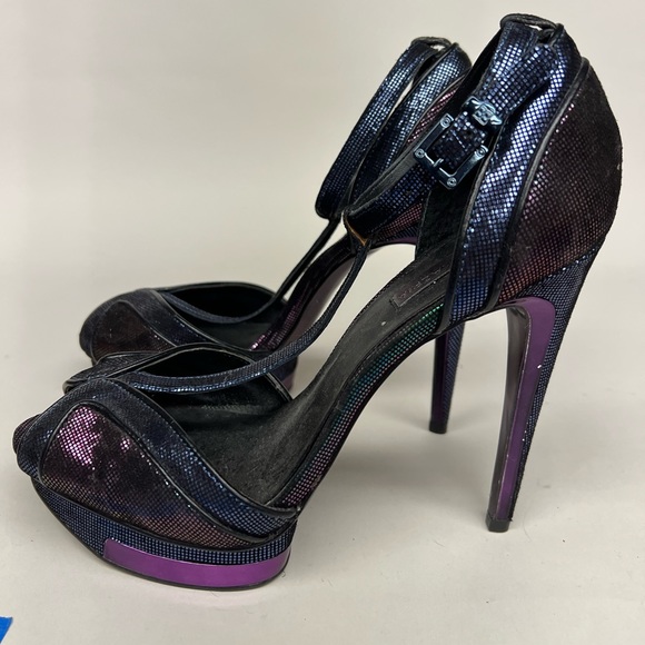 NWOT bcbg maxazria metallic platform heels 8.5 - Picture 5 of 6